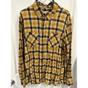 Birdwell Beach Britches Flannel Shirt Mens MED  Plaid Button Up Made In USA